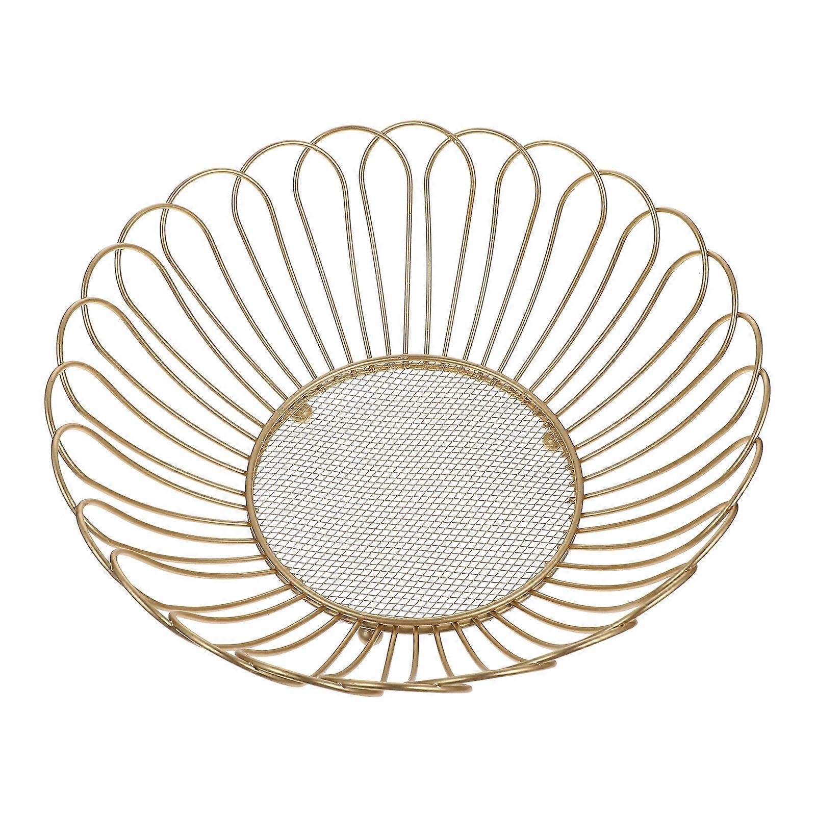 Golden Decorative Food Storage Tray for Candy Serving 2Pcs