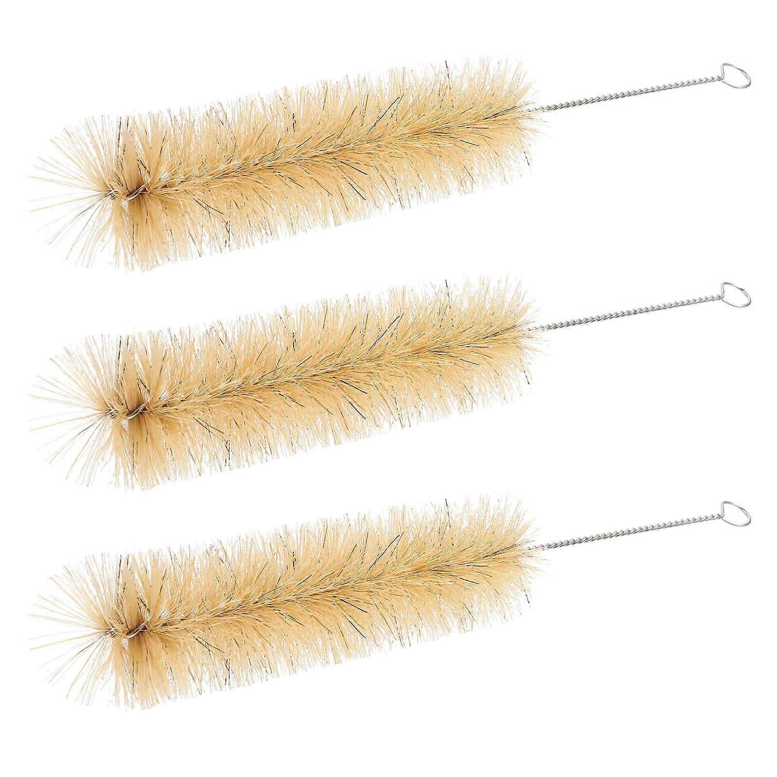 Bottle Scrub Brush 3Pcs Light Yellow Household Design For Daily Use And Home Cleaning