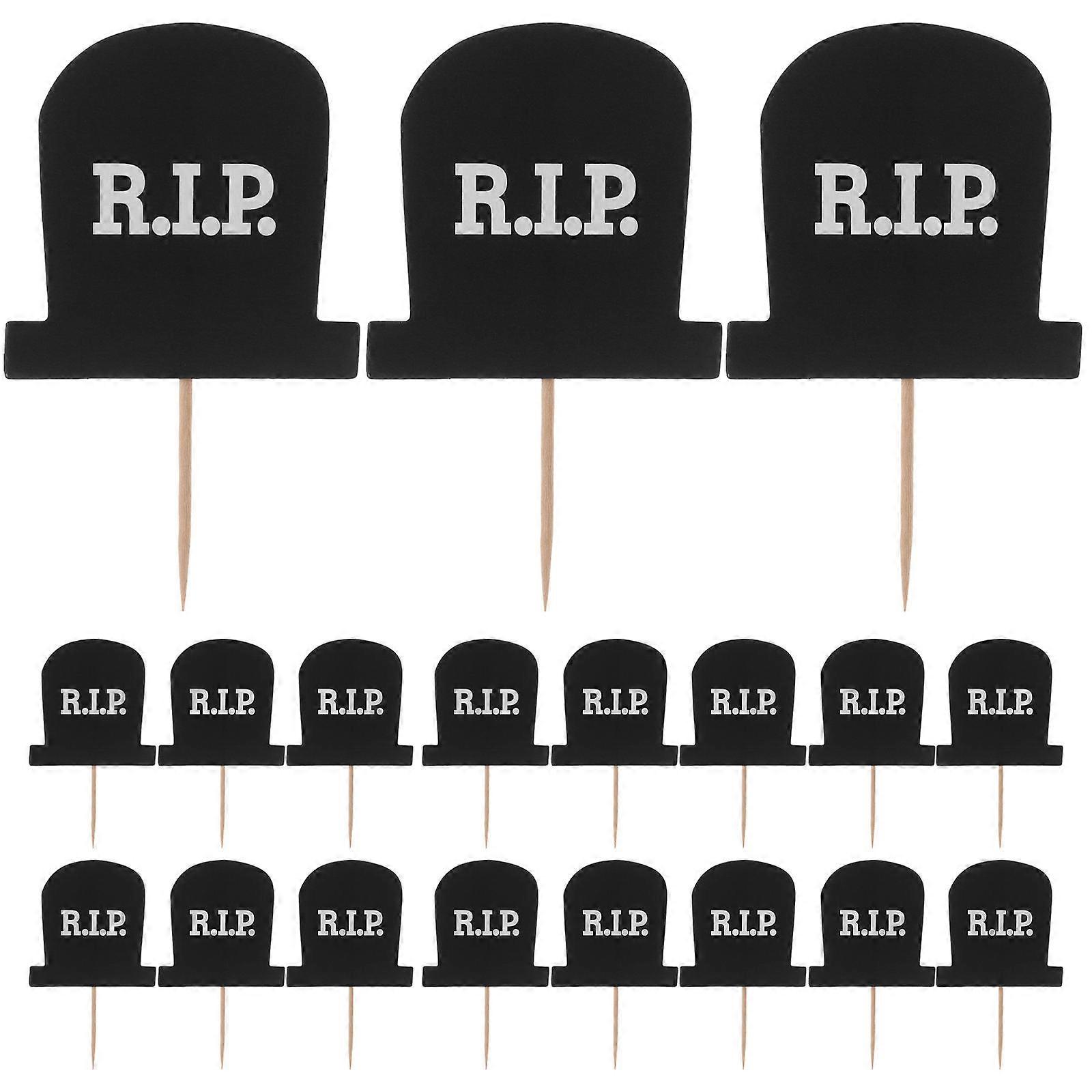 Halloween Cemetery Cake Decor Black Grave Decorations 20Set