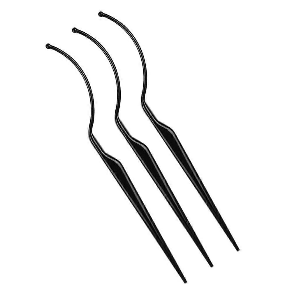 3Pcs Eyelash Holder Display Stick Adjustable Curve Eye-shaped Design For Makeup Application Black