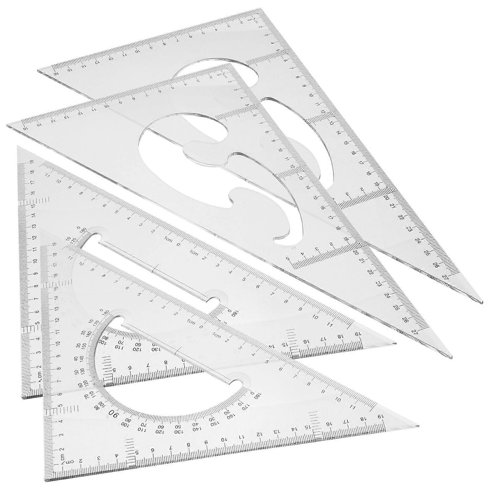 Geometry Triangle Rulers for Measurement Plastic 32Pcs Set