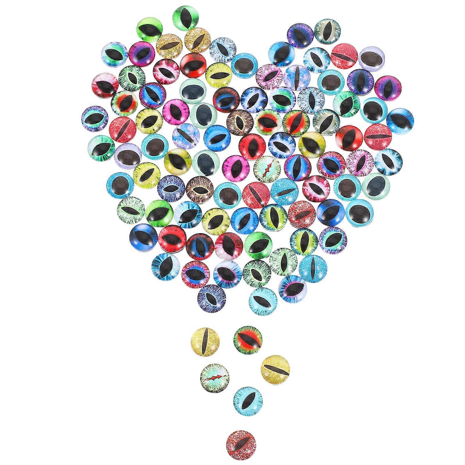 Glass Eyes Round Eye Patches for DIY Jewelry Making 400Pcs Mixed Style