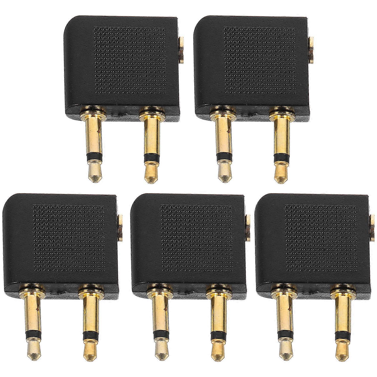 Airline Headphone Adapter for Headphone with 5Pcs Flight Entertainment Audio Adapter