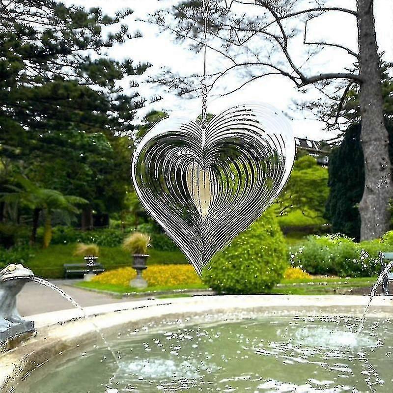 Metal Heart Wind Spinner