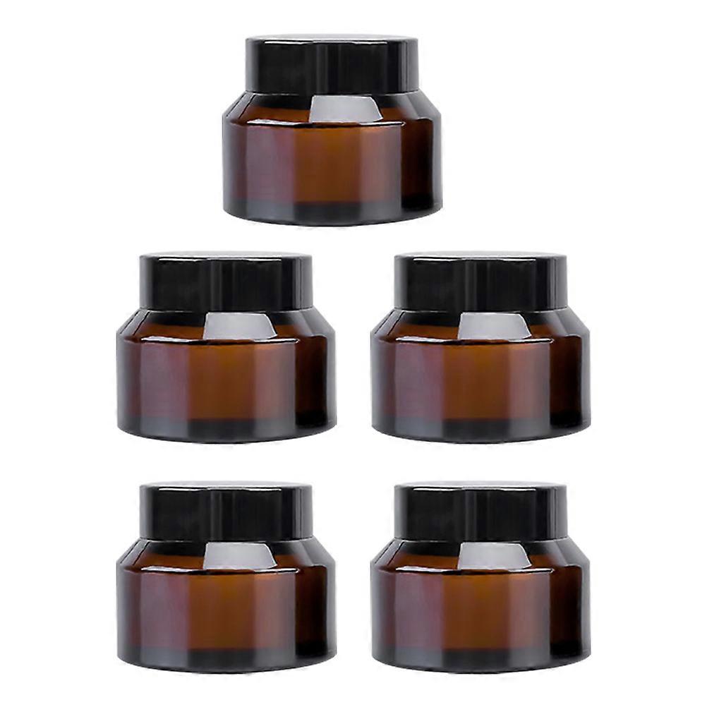 Brown Light-Proof Cream Jars for Face Storage 15Pcs Set