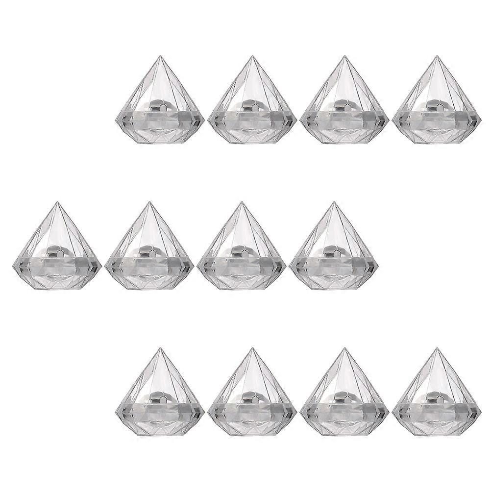 Stylish Box Diamond Shaped for Storage 12Pcs Clear Container