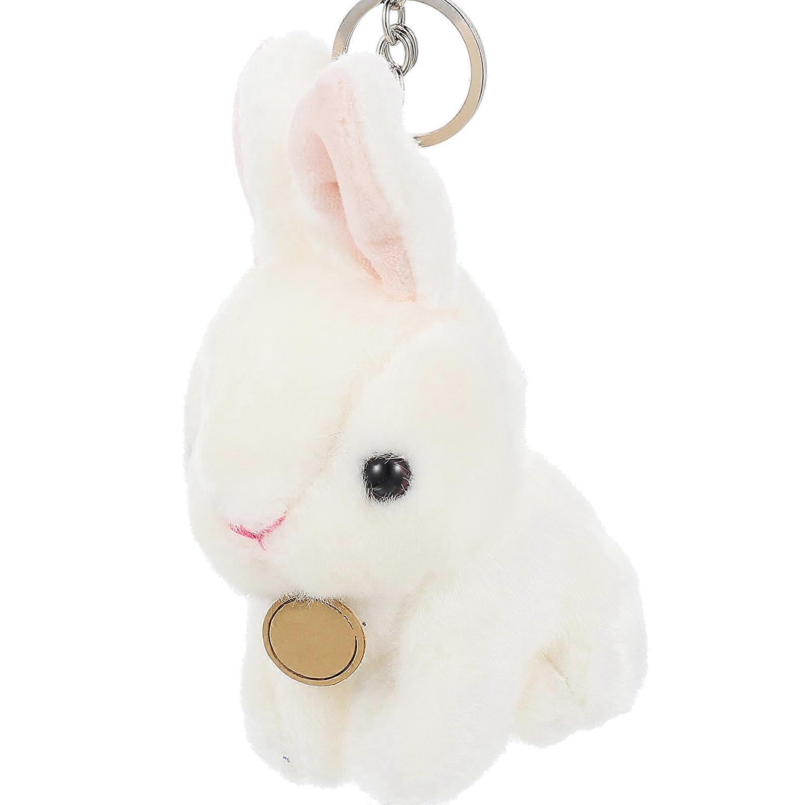 Plush Rabbit Keychain Stuffed Doll Pendant for Decoration 2Pcs