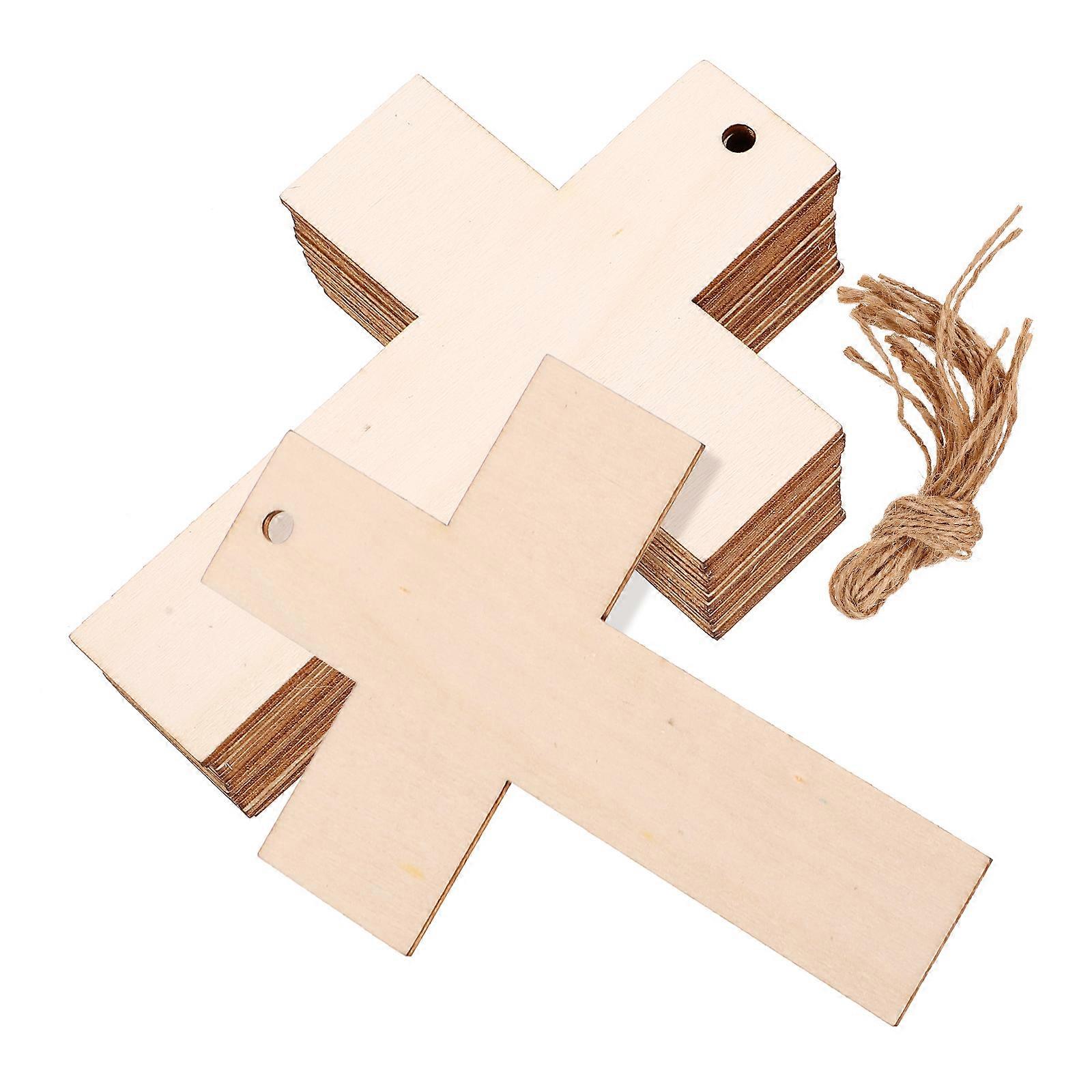Blank Wood Cross Bookmark Set for Reading Use 75Pcs Unpainted Bookmarks