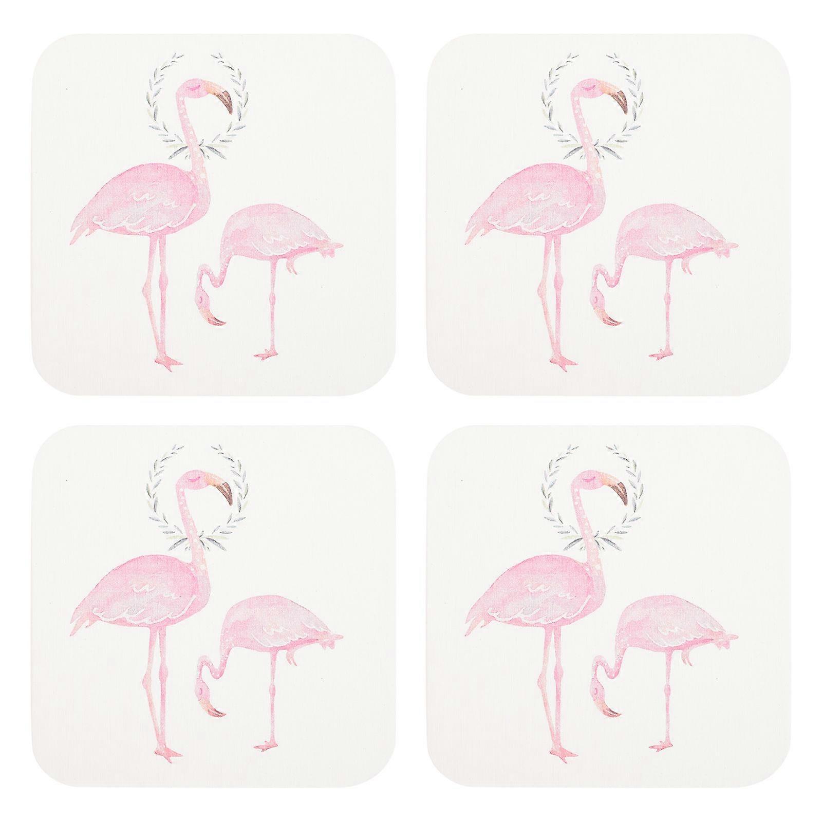 Cup Coasters Flamingo Heat Insulation with 20Pcs Pink Mats