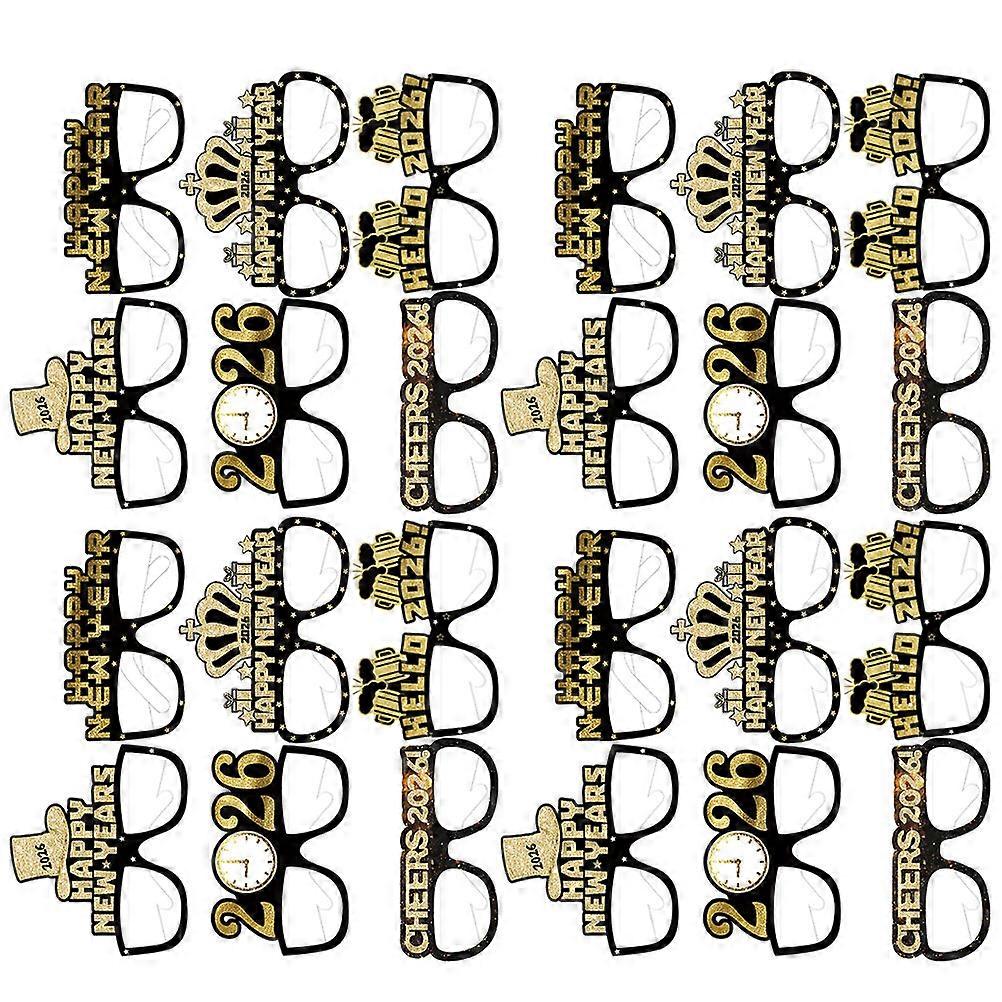 Black Gold New Year Party Glasses Paper 72Pcs for Festive Use