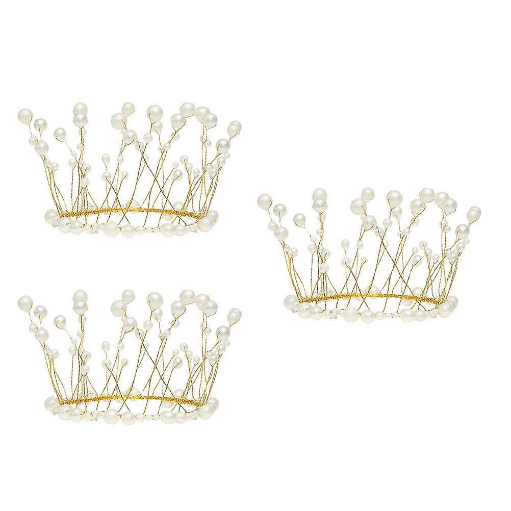 Birthday Cake Decor Metal Crown Ornament for Decor 9Pcs Random Color