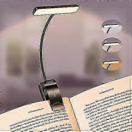 Gritin 19 LED Rechargeable Book Light for Reading in Bed, 3 Color Temperatures, Stepless Dimming, 80 Hours Runtime, Memory Function