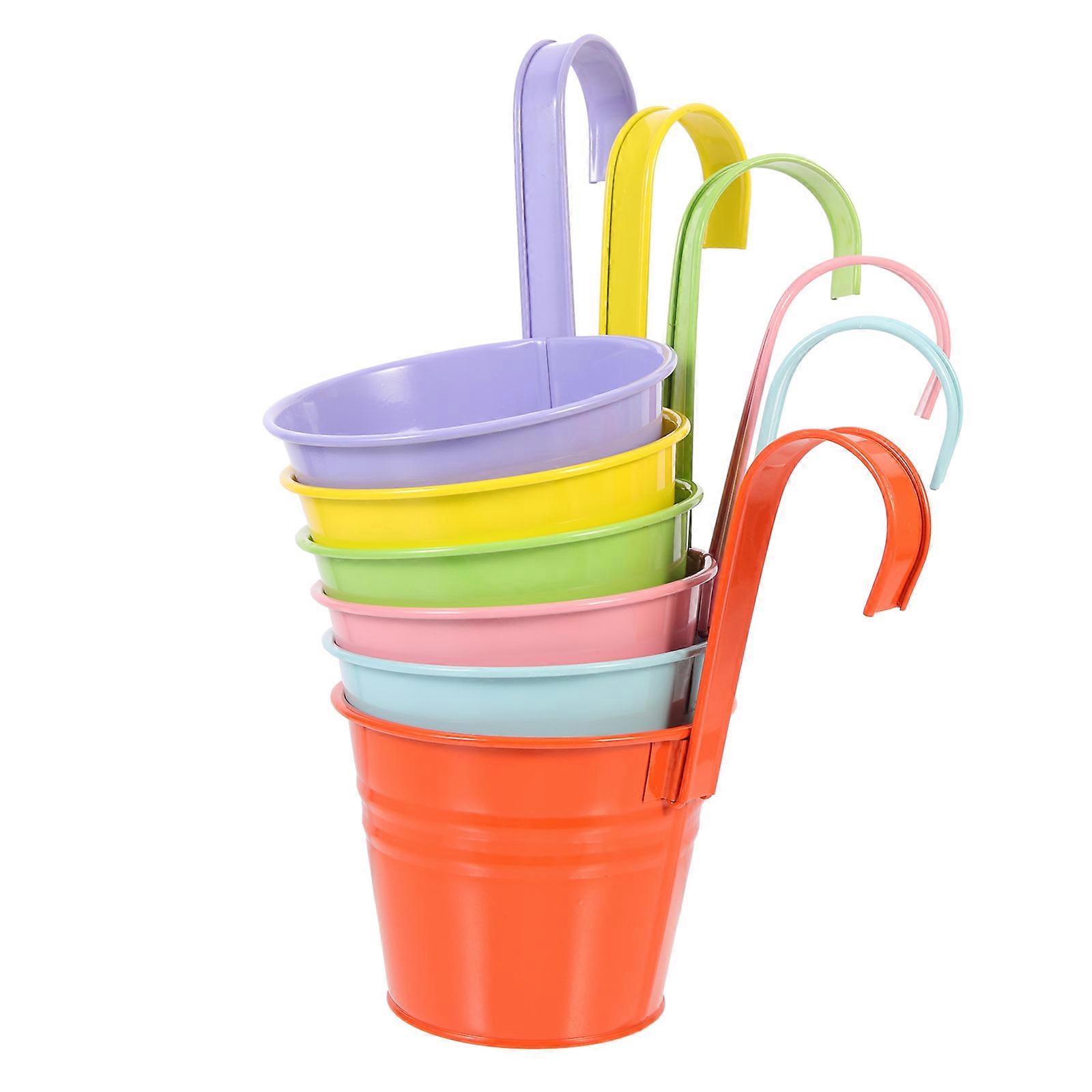 Balcony Planters Hanging Flowerpots Iron Material Durable 12Pcs Set