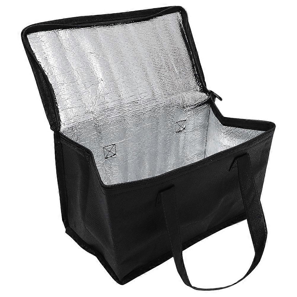Thermal Insulation Bag 3Pcs Portable Insulated Bags Zipper Closure Black Color Fresh Preservation