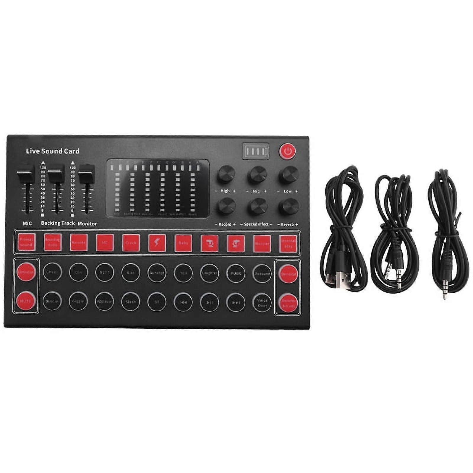 M9 Sound Card Live Broadcast Equipment Sound Card with Color Lights Compatible with Multi-Platform Live Singing