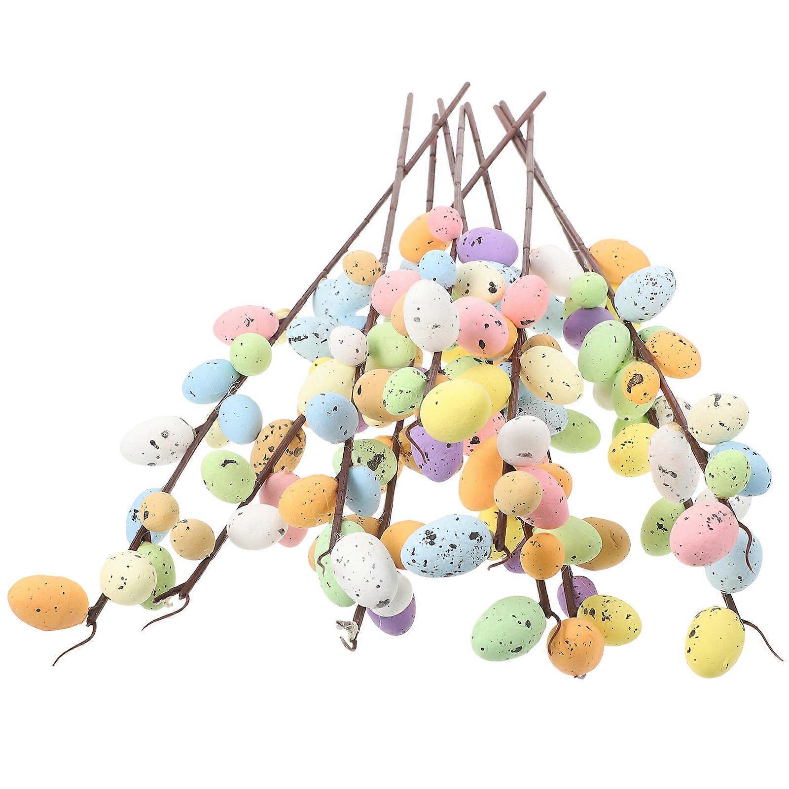 Artificial Easter Egg Branch for Easter Decoration 40Pcs Colorful Picks