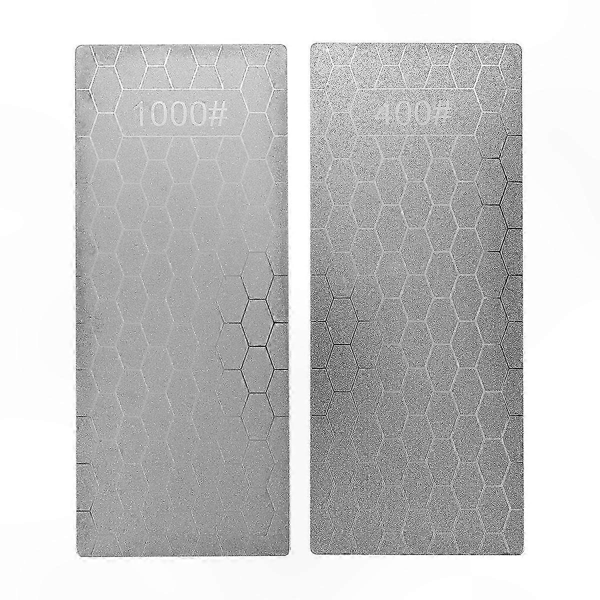 2-Pack Dual-Grit Sharpening Stone Set with Stable Base for Knives and Tools (400/1000 Grit)