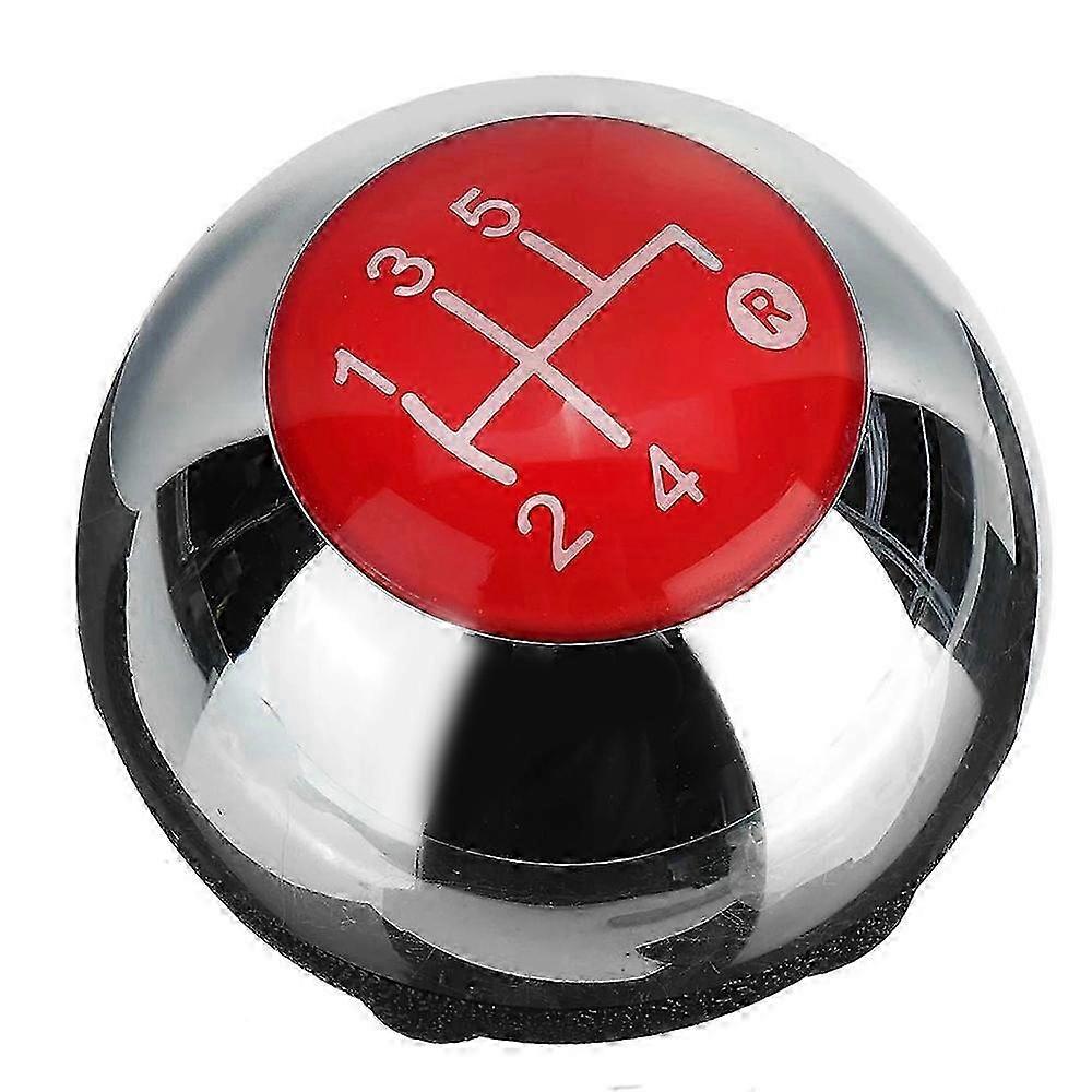 Chrome red gear knob for Fiat 500 2012-2018 5-speed manual
