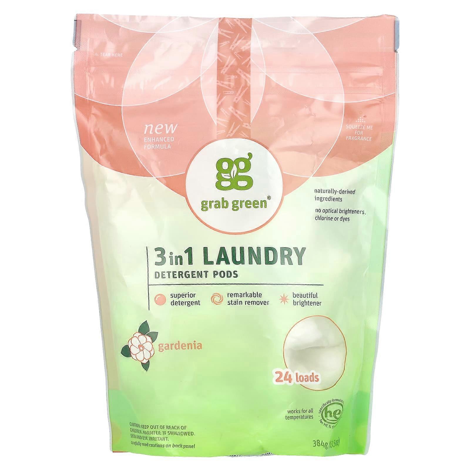 3-in-1 Laundry Detergent Pods, Gardenia, 24 Loads, 13.5 oz (384 g)