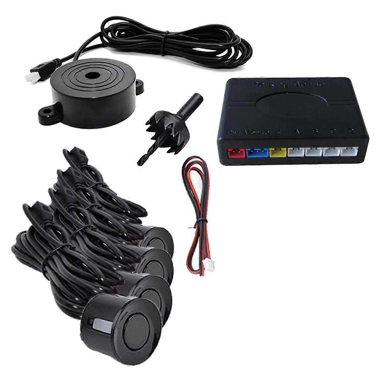 Car Parking Sensor Kit Universal 4 Sensors Buzzer Reverse Backup