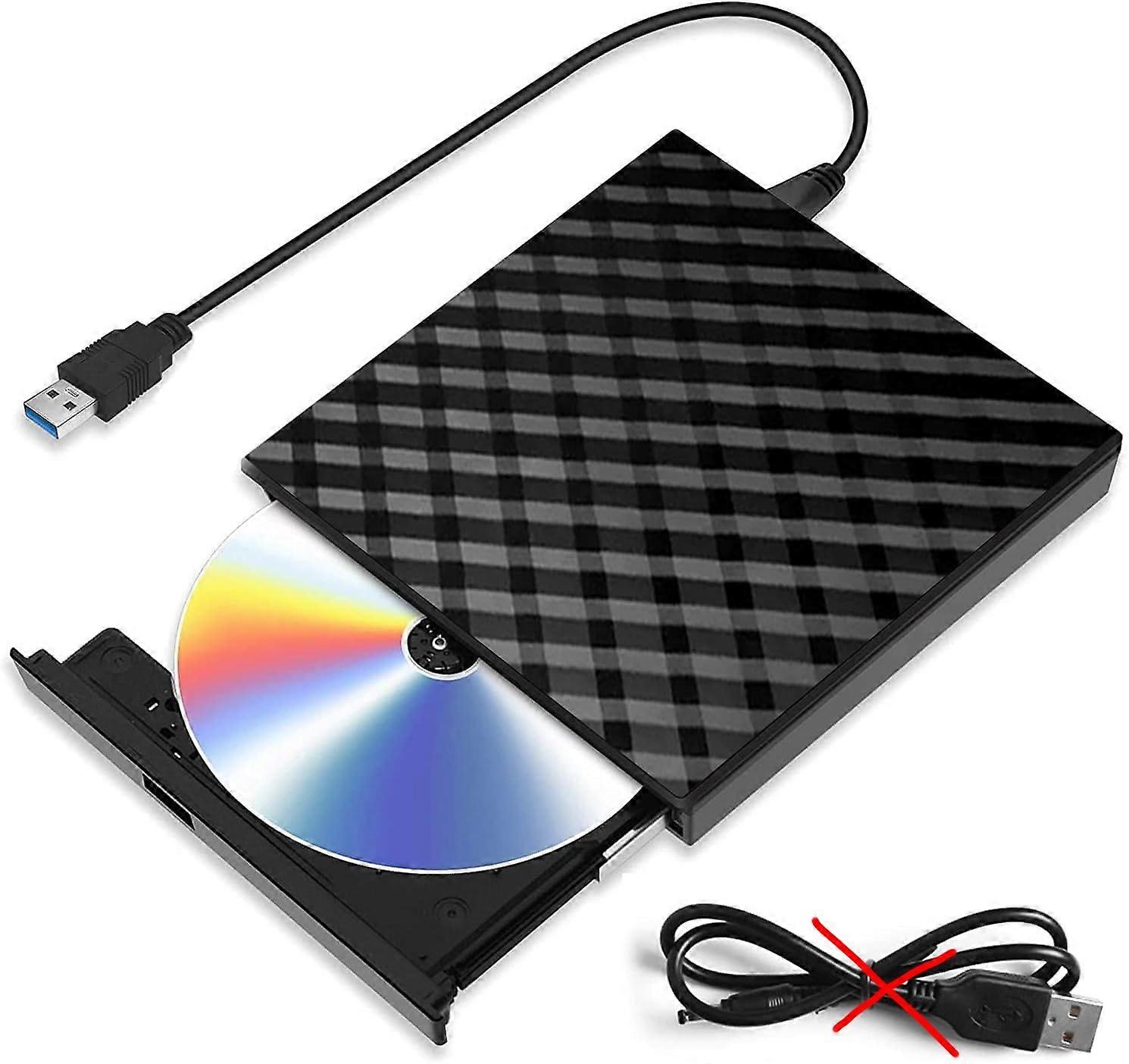 USB 3.0 Slim Portable CD Reader CD/DVD-RW Burner TFUFR External CD DVD Drive