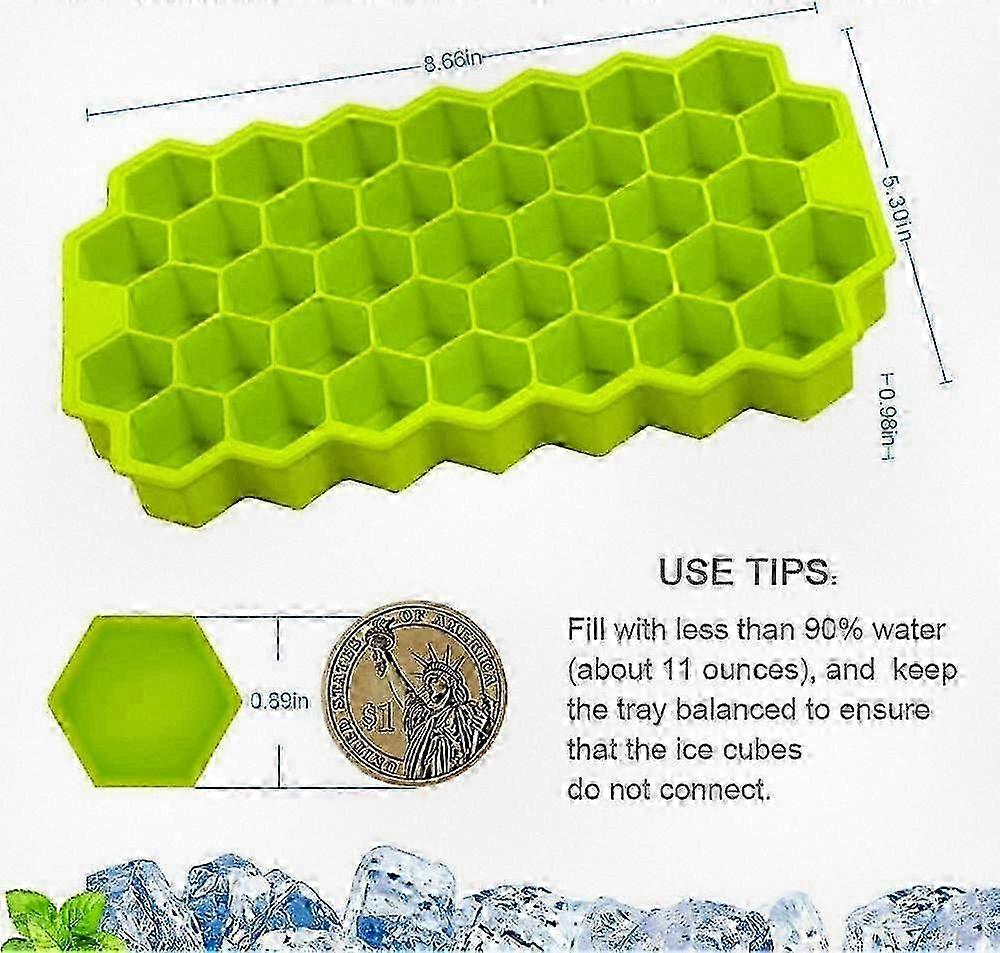 High-Quality Silicone Ice Cube Tray Molds with Airtight Lid & Bendable Design, 74-Cube BPA-Free Trays for Refreshing Drinks