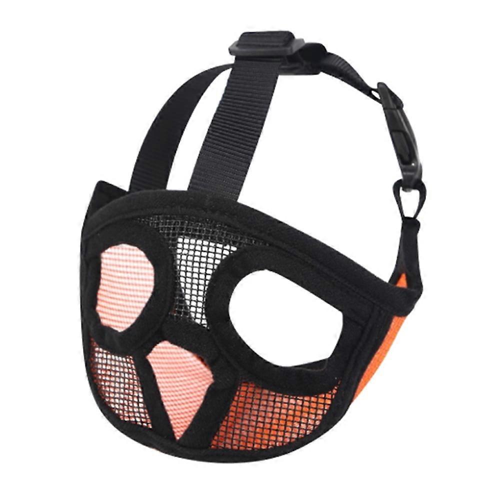 Comfortable Adjustable Breathable Mesh Muzzle for Short Snout Dogs, Compatible with French Bulldog, Pug