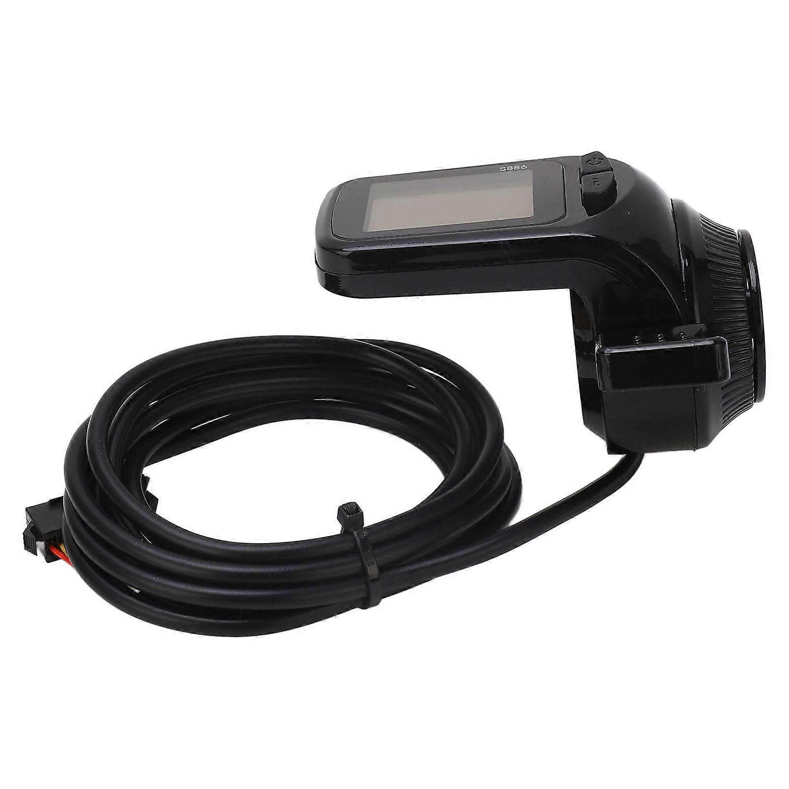 S886 LCD Display Panel Lightweight Waterproof LCD Display Panel with Thumb Throttle Headlight Connector for Electric Bicycle