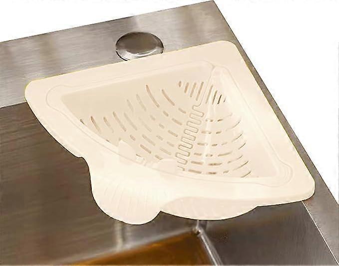 Suction Cup Sink Corner Shelf, Magnetic Drain and Filter Basket, Puncture-free Triangular Sink Strainer with Twist Lock on the Base, Collection Contai