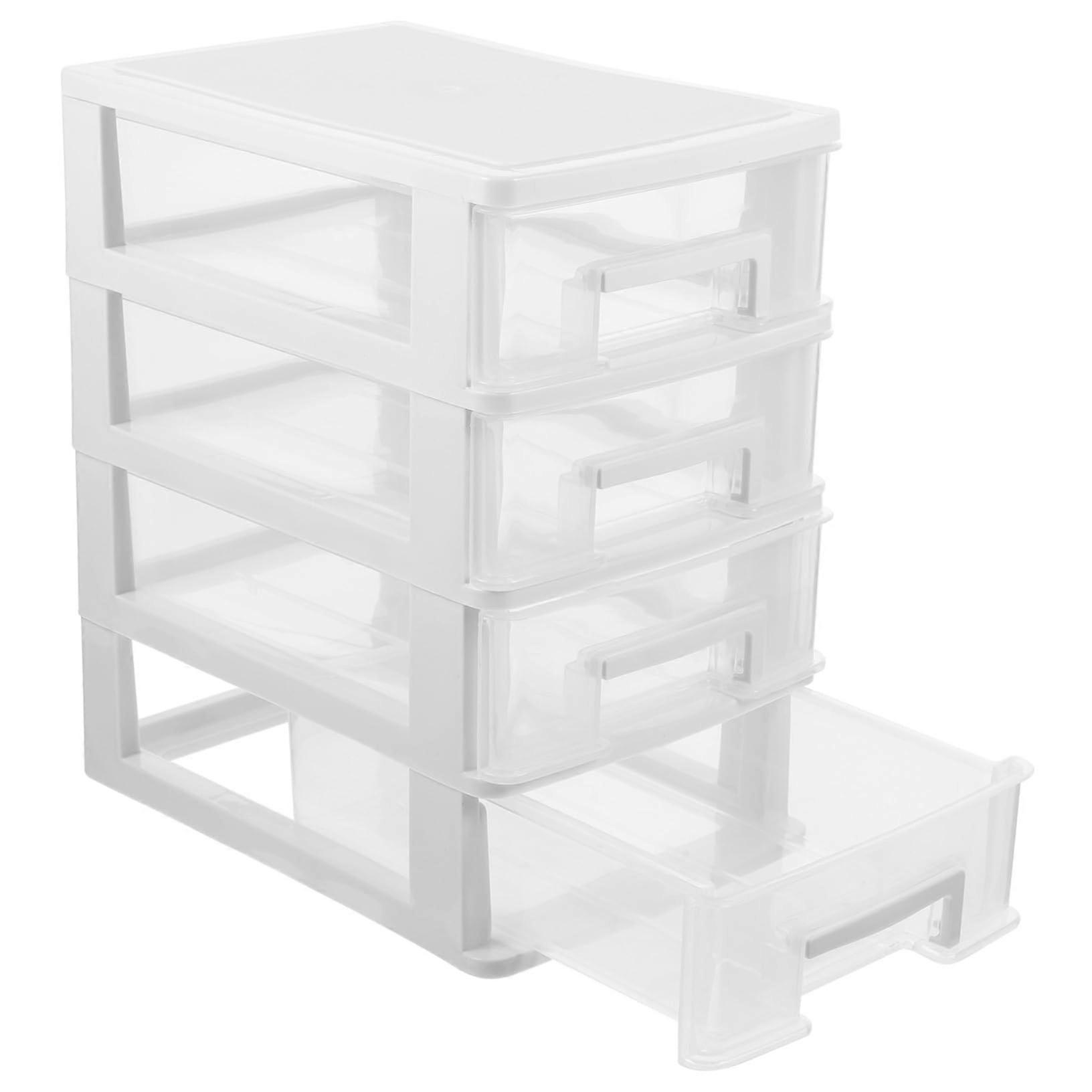 Transparent Desktop Drawer Organizer With Partition, MultiFunctional Small Storage Cabinet For Stationery
