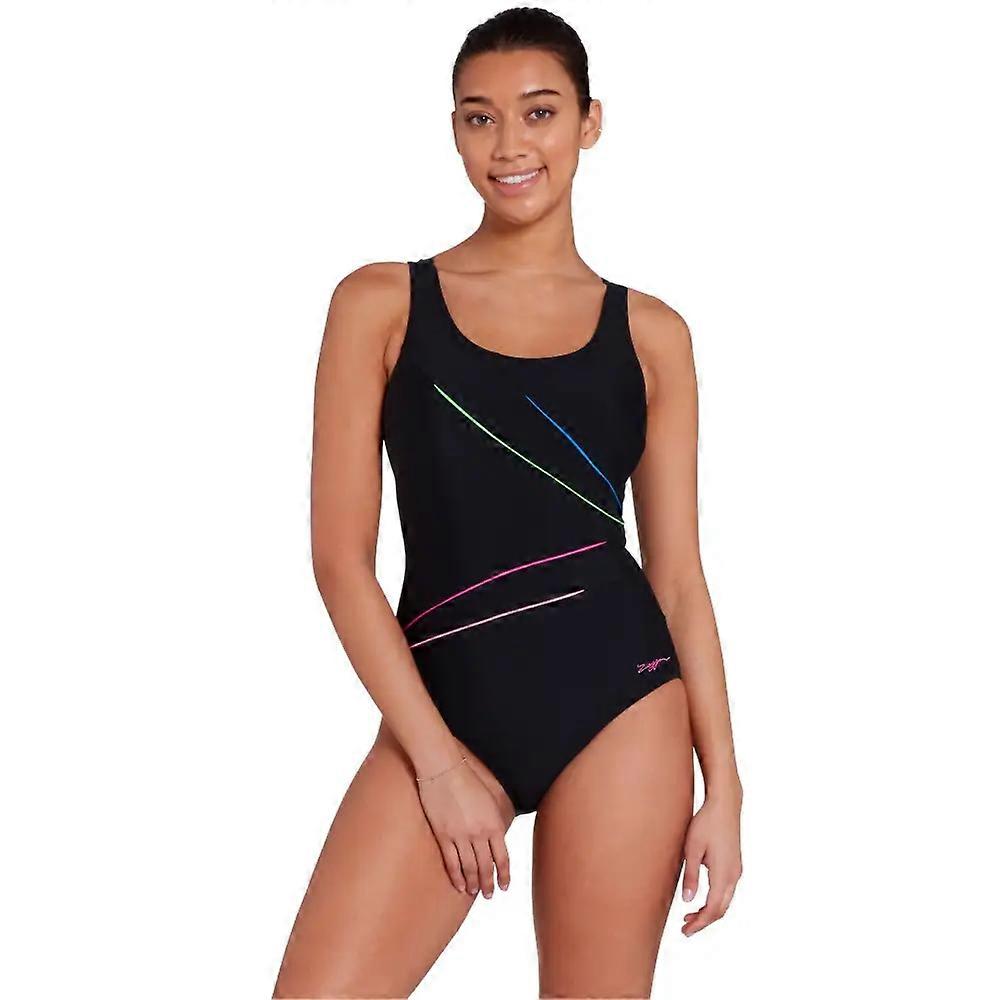 Zoggs Prism Geo Justerbar Macmaster Scoopback Badedragt - Sort