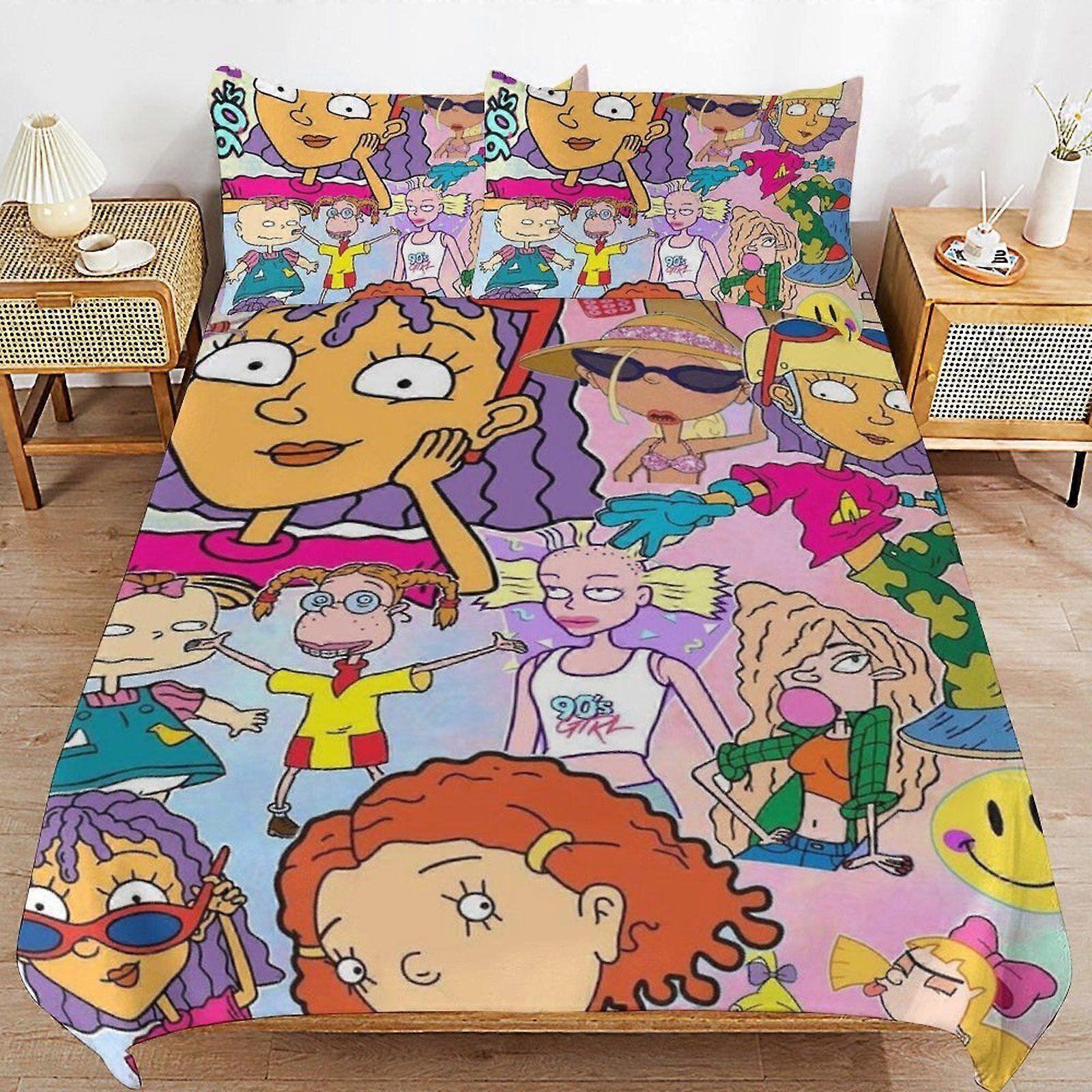 i541 rugrats Machine Wash Safe Practical Zipper Soft Touch Quality Fabric Duvet Cover Sets for Comfortable Sleep x541