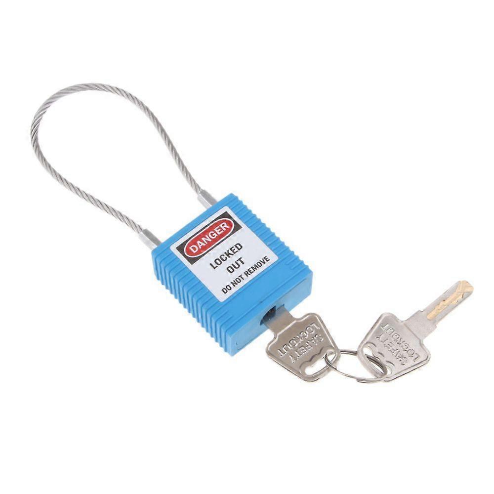 keyed safety lock padlock, shackle 3.2mm blue