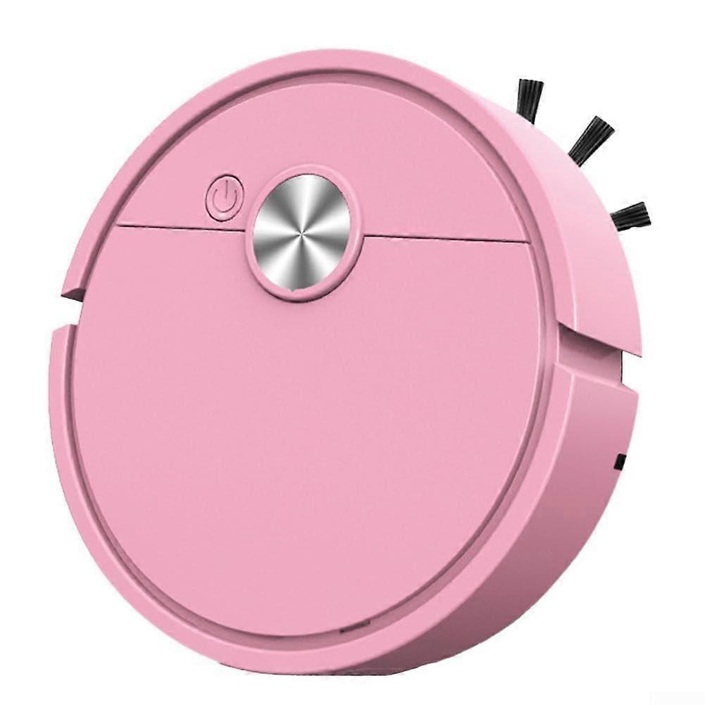 Sweeping Robots Dual Cleaning Modes Dry Sweep And Wet Mop, Compact 16 Cm Round Design For Under Furniture Access, Pink