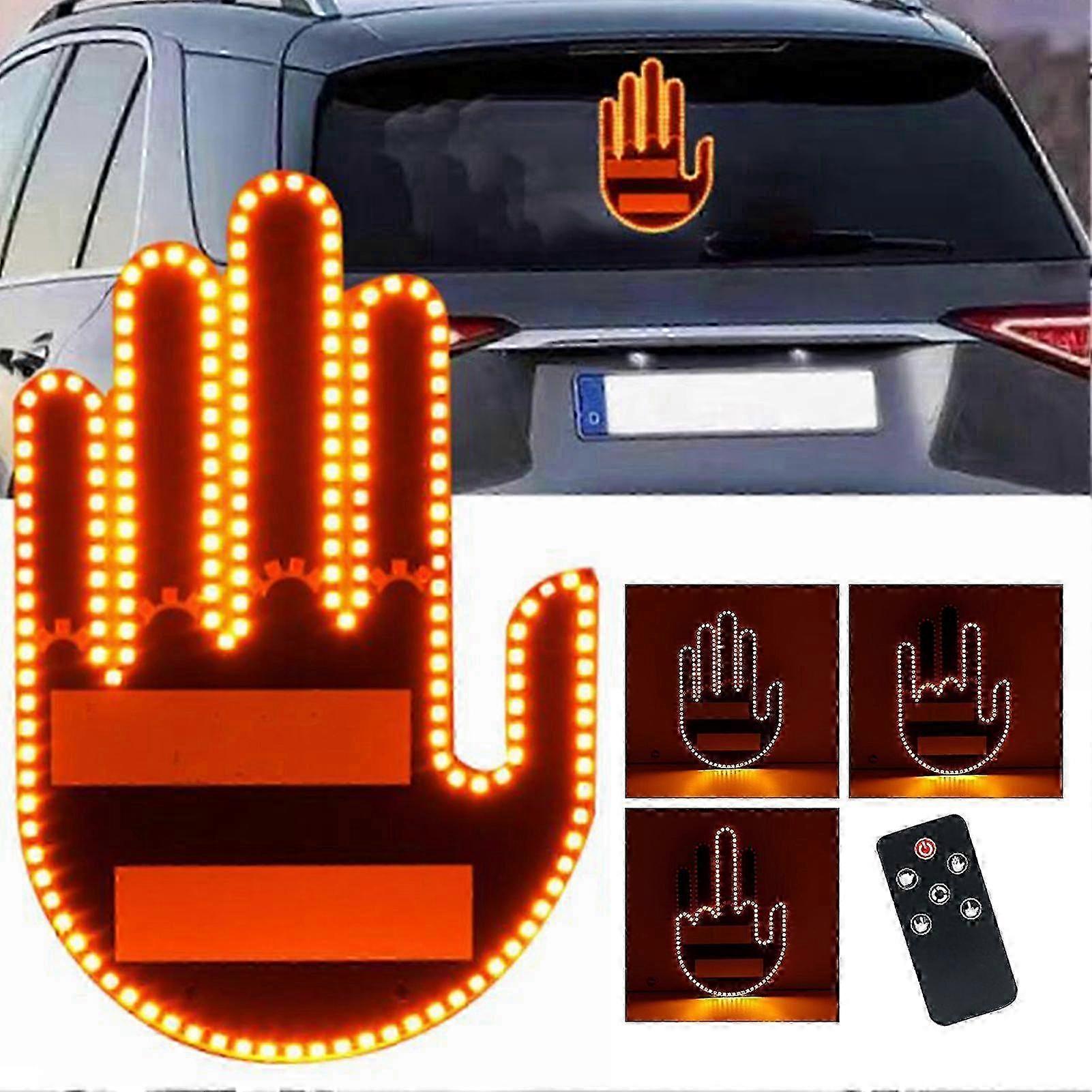 Car Gesture Tail Light LED Indicator with Remote Control Easy Install Back Window Sign Battery-powered Car Indicator Beam Car Gadget for Fun Safe
