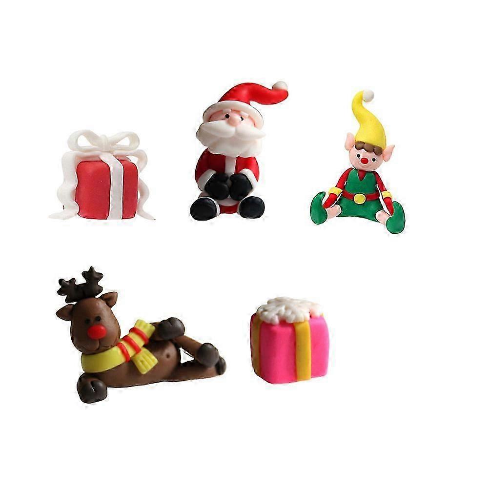 5 PCS Capacillos Para Cupcake Christmas Miniatures Christmas Cupckae Topper Mini Christmas Decorations Cupcake Picks Christmas