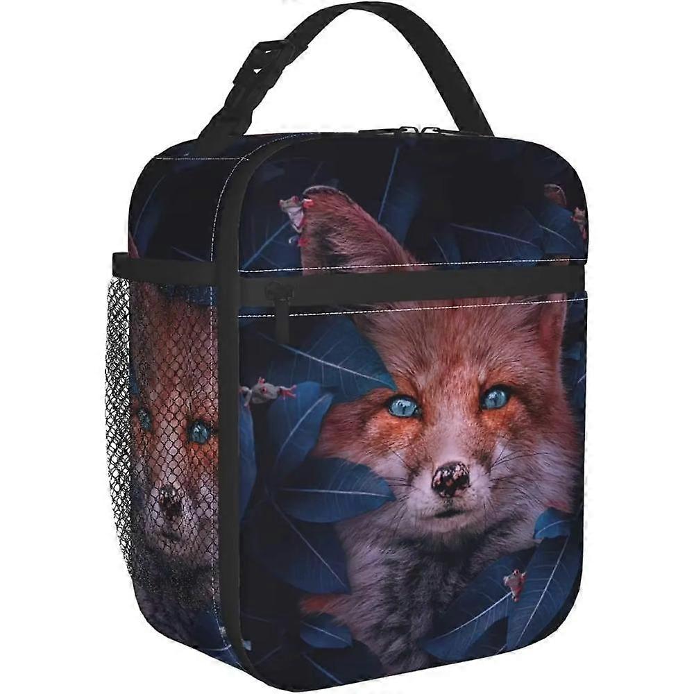 The Fox Hid In Leaves isolert matpose bærbar matboks kjølepose for gutter jenter voksne