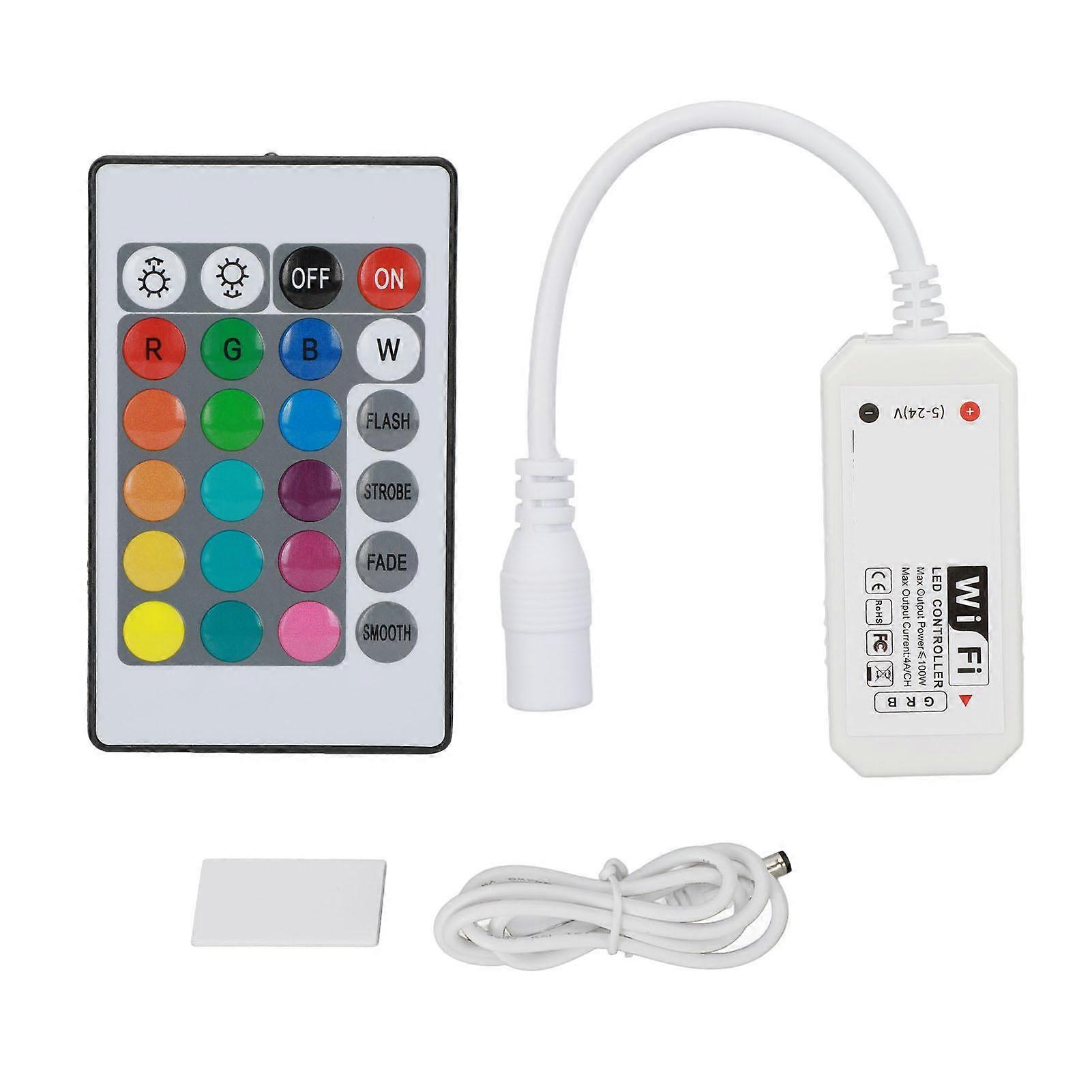 Smart WiFi LED Controller 4 Pin Cable RGB Led Strip Lights Wireless Controller with Remote Control