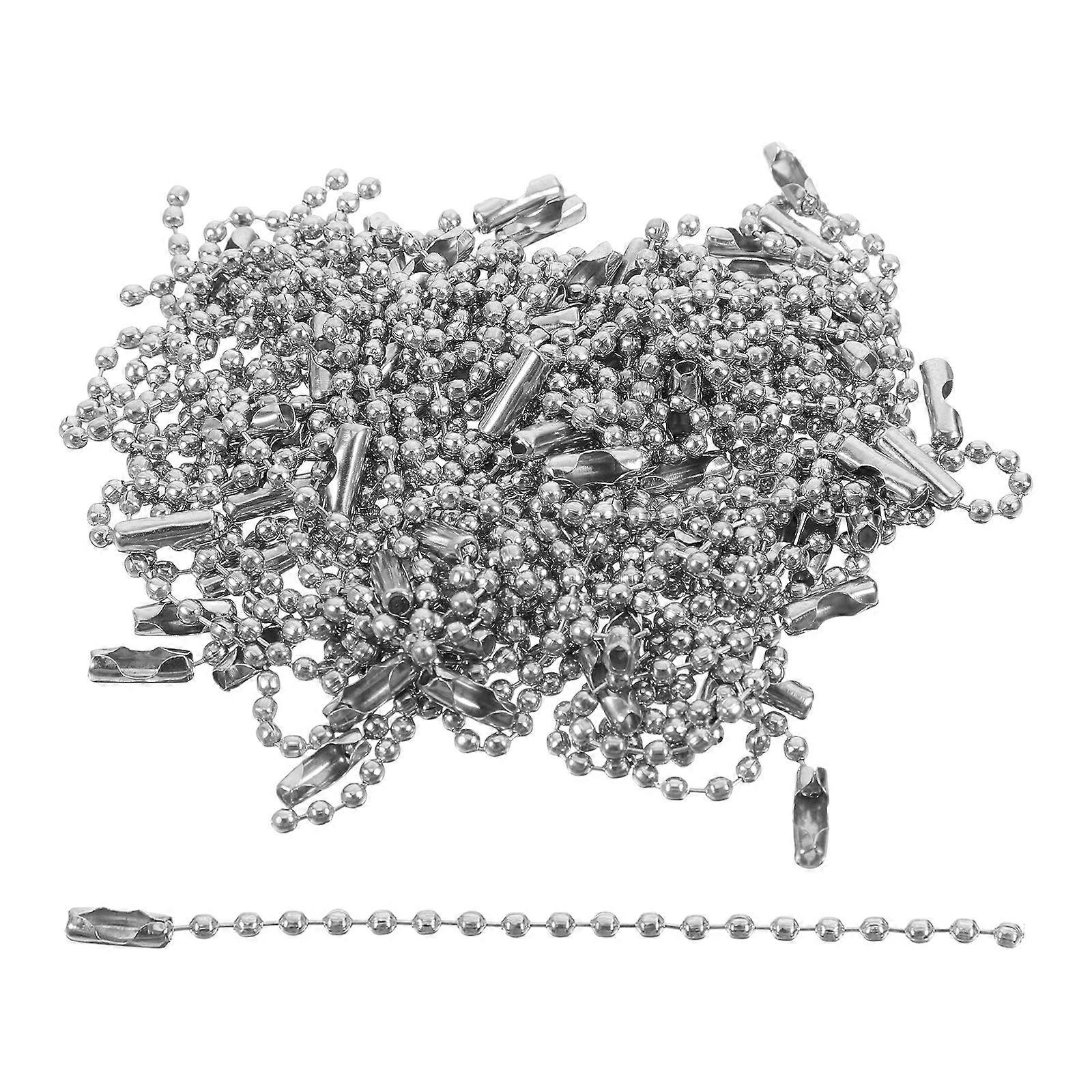 Silver Ball Chain Keychain Ball Bead Chains for Crafting 100Pcs Bulk Pack