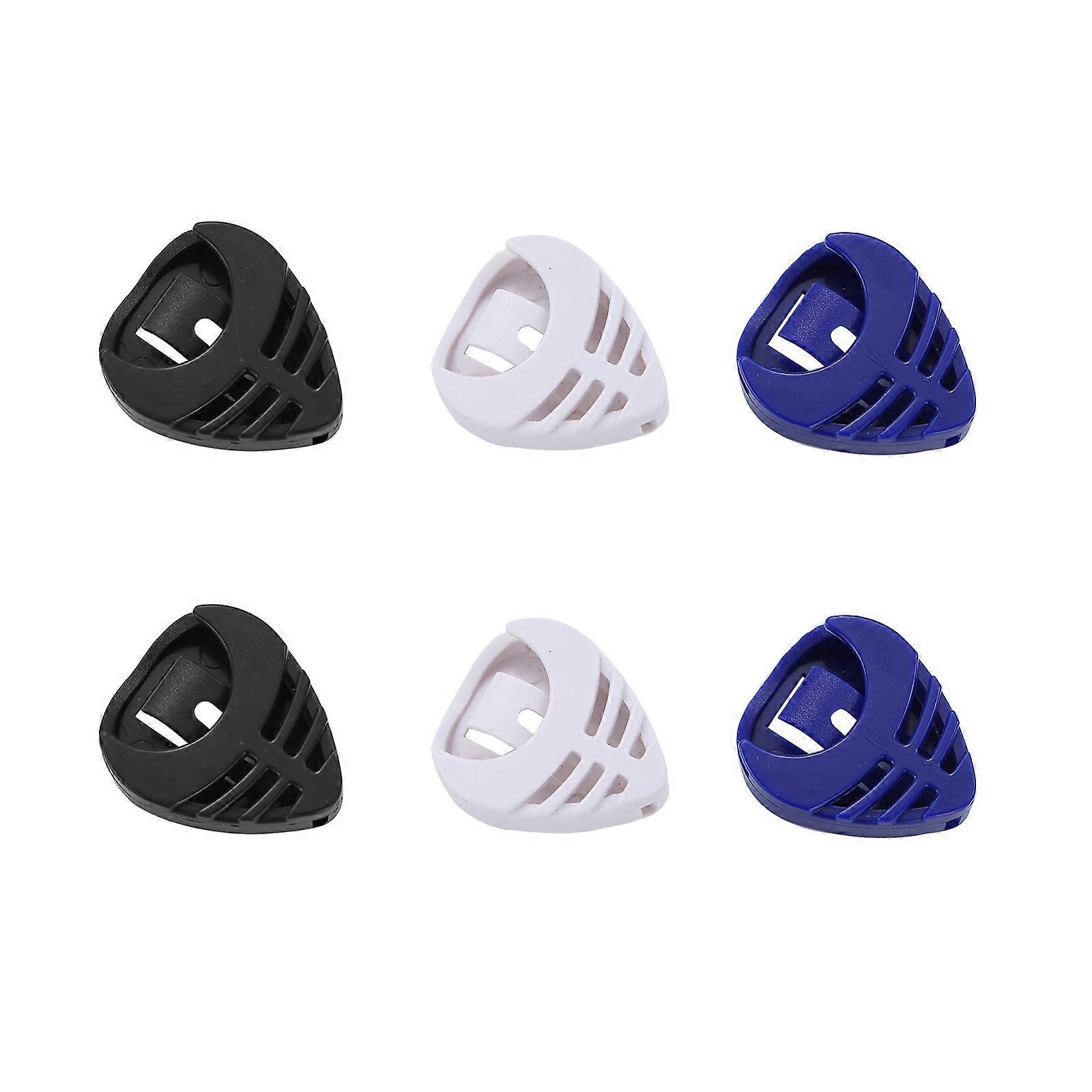 6pcs Triangular Guitar Pick Organizers ABS Material Light weight Portable Guitar Pick Storage Box For Guitarists Multicolor