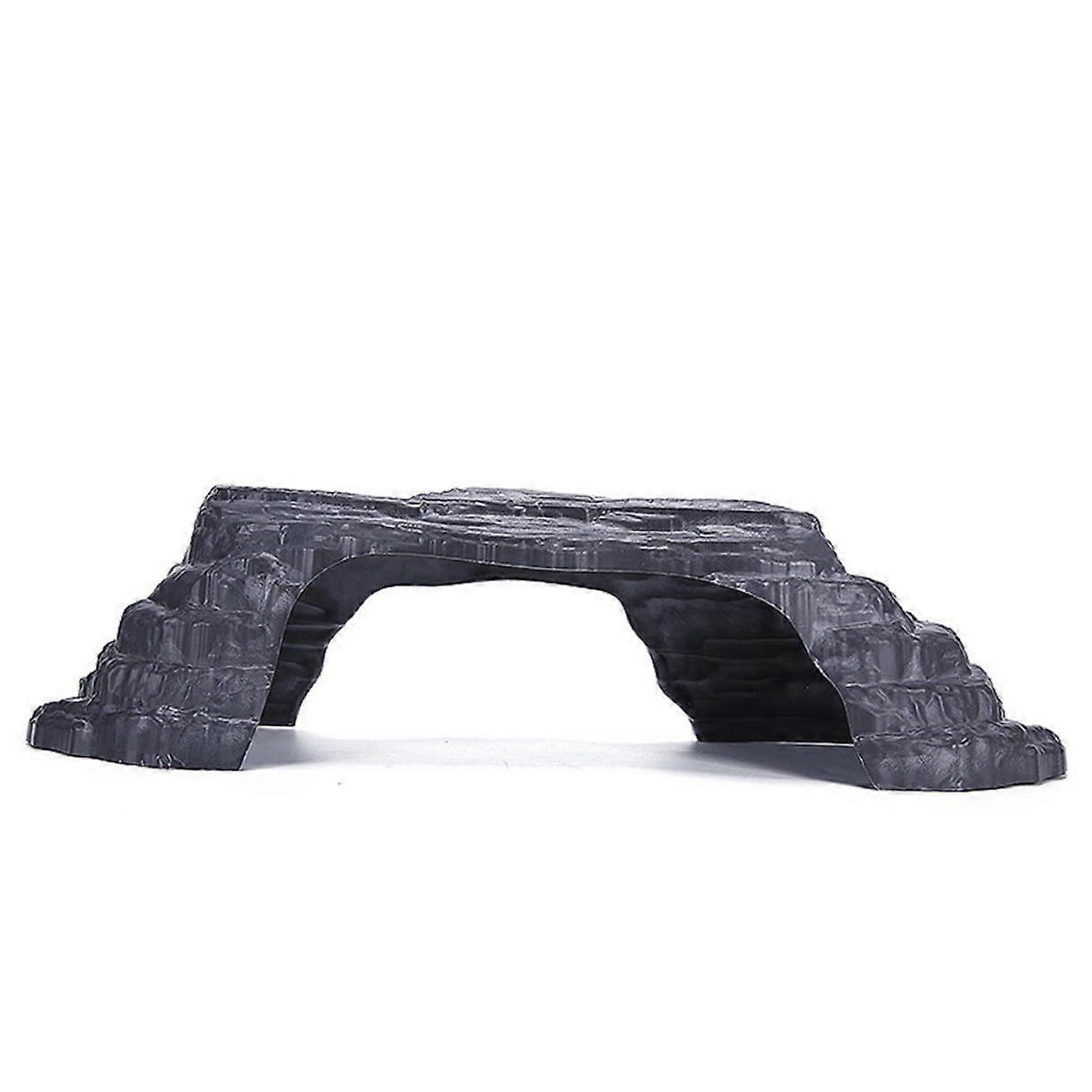Turtle Basking Platform with Ramp and Stone Hideout for Aquarium and Reptile Tank Decoration