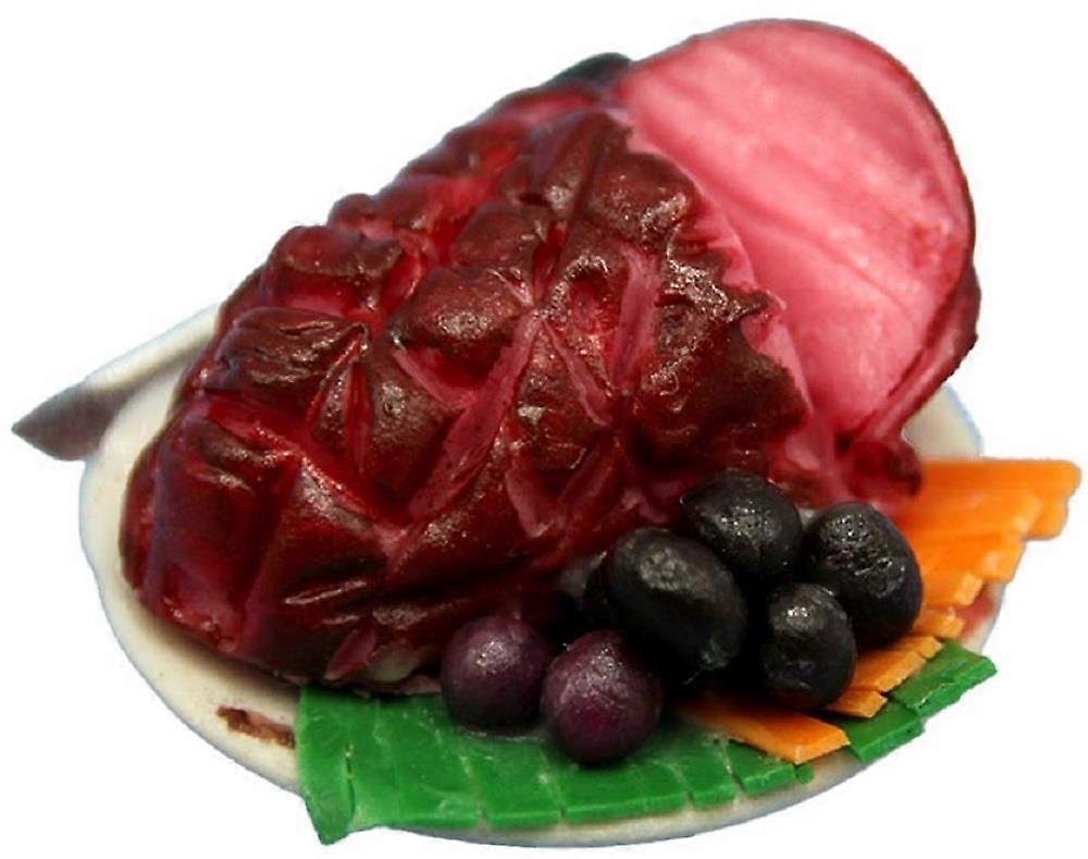 دمى البيت روست لحم البقر على طبق التقديم مصغرة غرفة الطعام الملحق 1:12