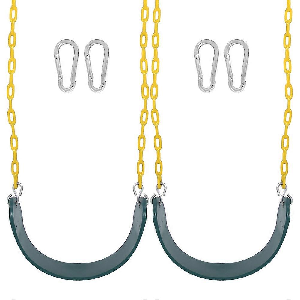 2 Pack Durable Swings Seats Chain Playground Swing Set Accessories with Snap Hooks