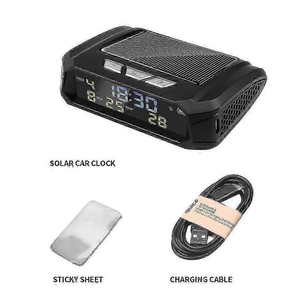 TPMS Look Solar Car Digital Clock With LCD Time Date In-Car Temperature Display for Outdoor Personal Car Part Decoration