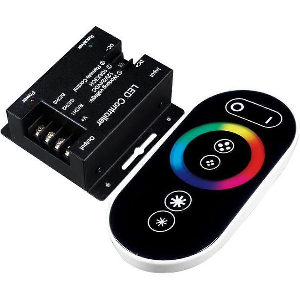 Led RF Remote Control RGB Controller for RGB Strip,10A/Channel,DC12V/24V,Touch Panel Dimmer,Max 20m Radius