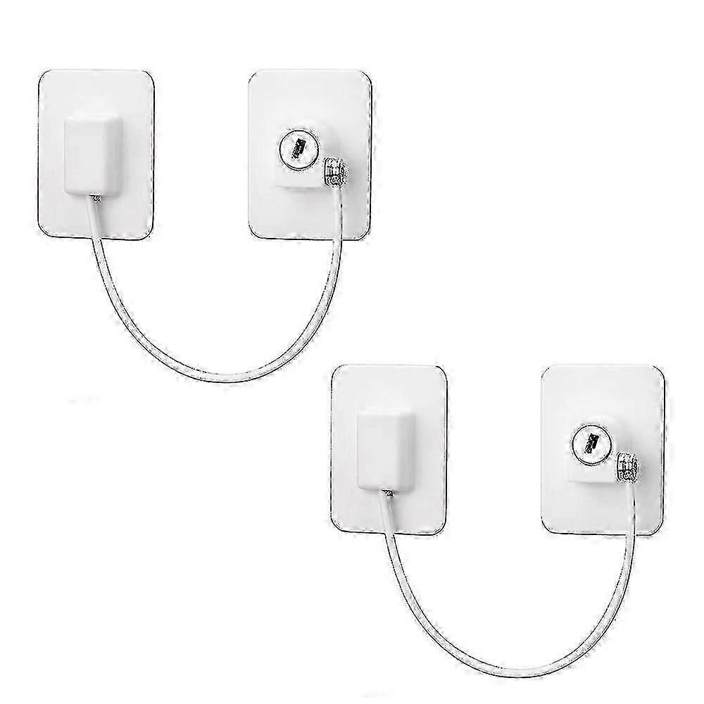 Furniture locking system, Inox/Plastic, White, 2 pcs