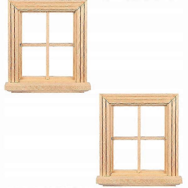 Regular window with four panes. Small wooden variant