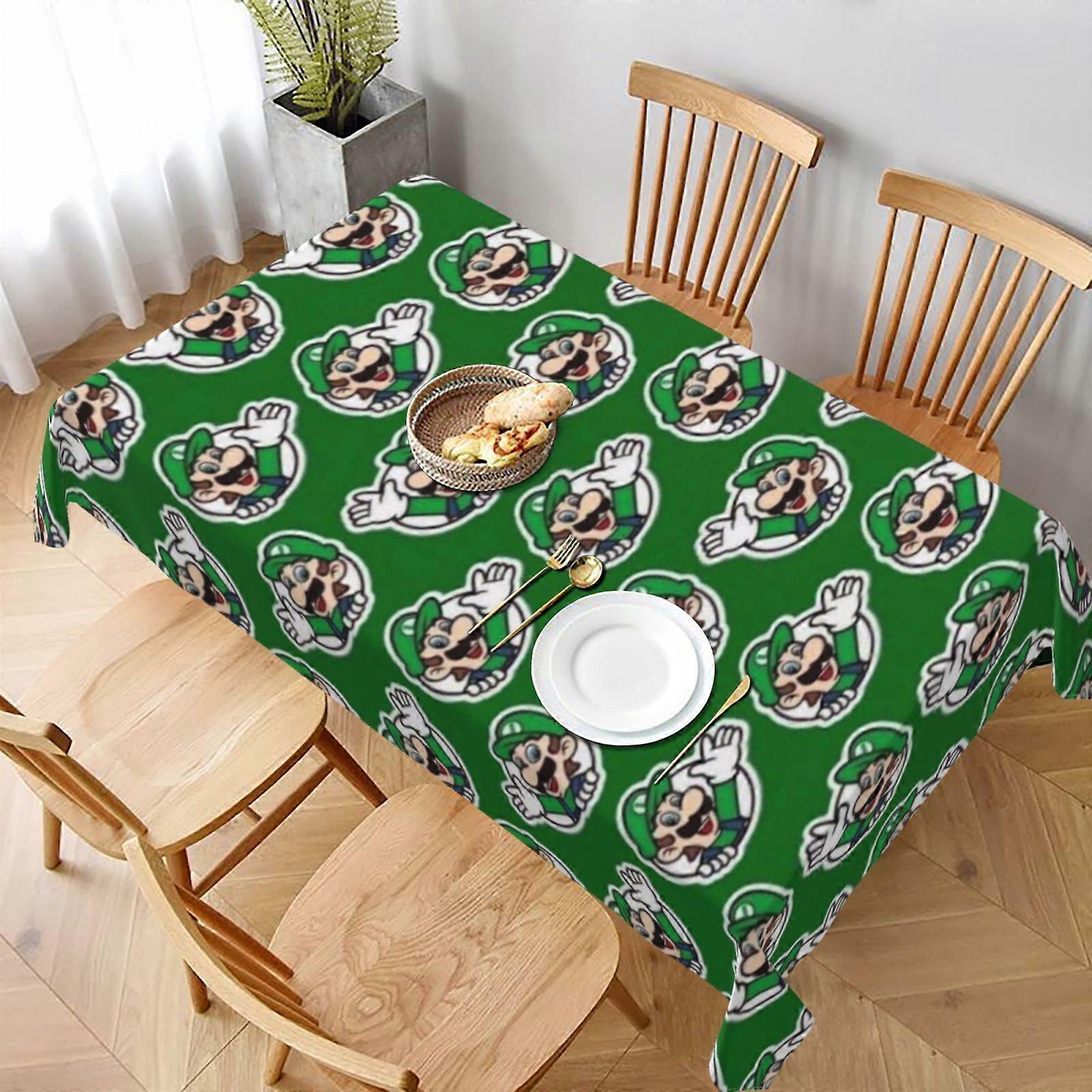 Mario Rectangular Tablecloth Water Resistance Antiwrinkle Spillproof Soft Fabric Table Cloth 60"X90"
