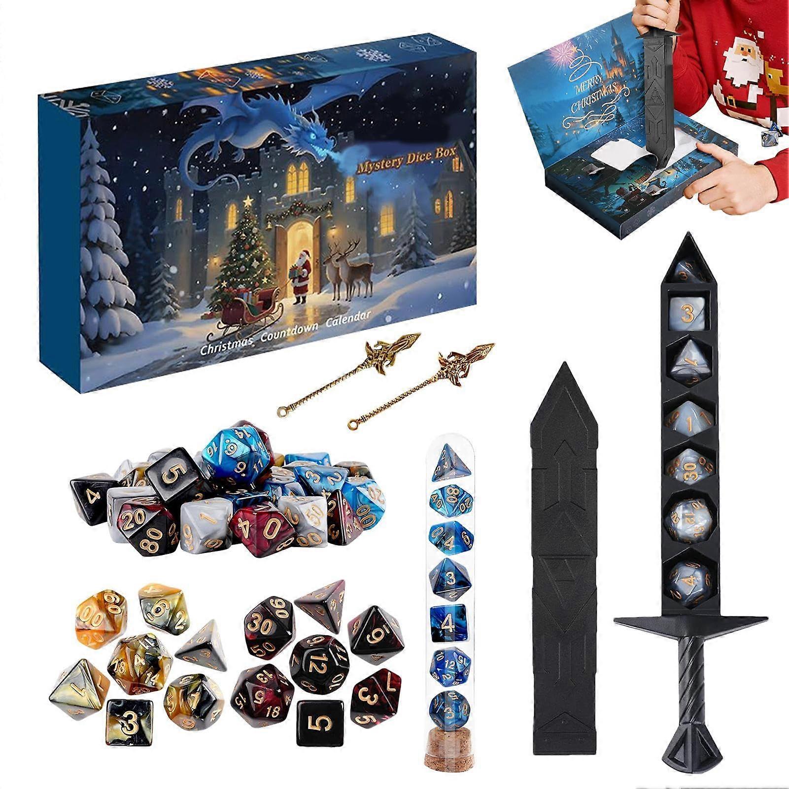 Dice Calendar 2025 Christmas Advent Countdown 24Day Holiday Dice Set for Family and Friends