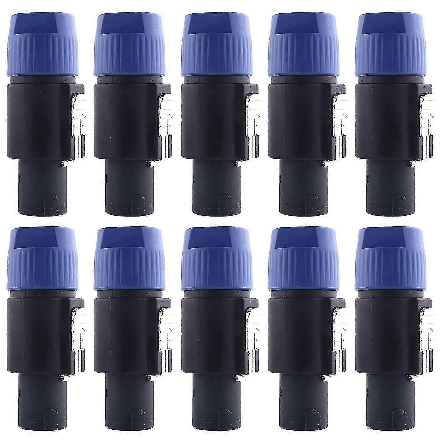 10 Pieces NL4FC Speaker Cables Head Speakon Connector 4-Pin Plugs with Twist Lock